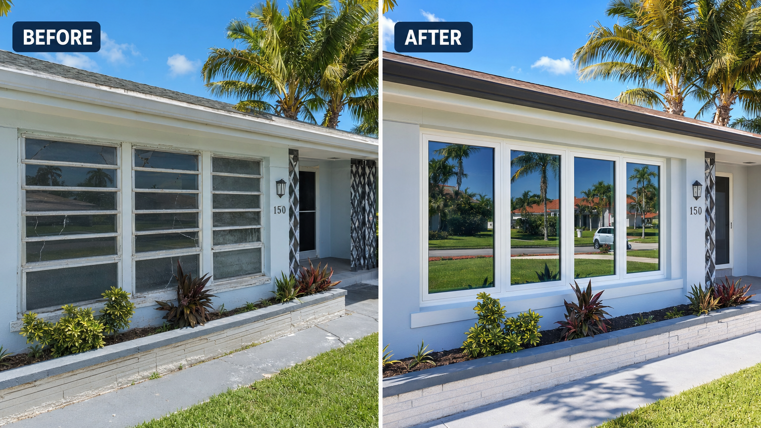 Before and After Impact Windows Installation