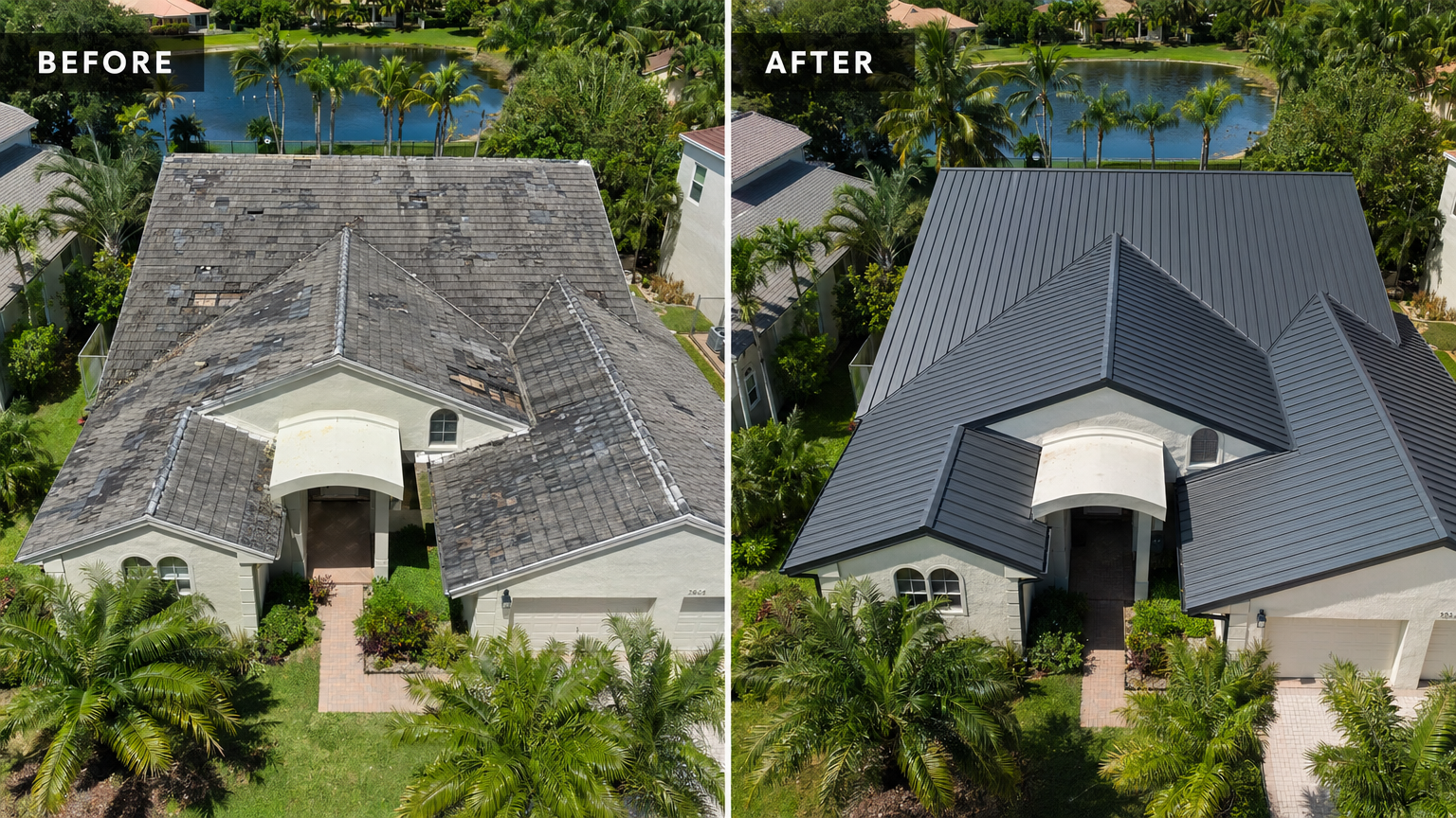 Before and After Roof Replacement